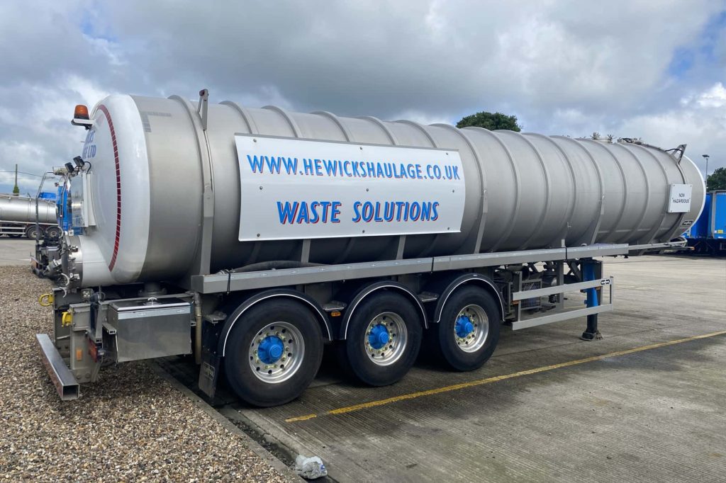 Waste liquid collection from Hewicks Haulage
